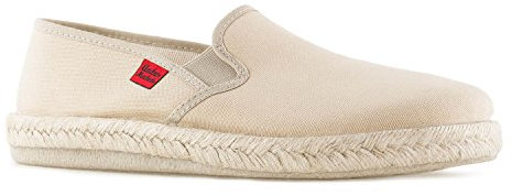 Andrés Machado - Slipper für Damen und Herren – AM500 - Mokassins für den Sommer – Unisex Hausschuhe – Espadrilles aus Leinen mit Rutschfester Gummisohle und Jute – Beige, EU 50