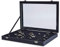 AKORD 100 Ring Velvet Jewellery Display Box Storage Tray Case Holder Stand Organiser, Wood, Black, 35.5 x 24.5 x 4.5 cm