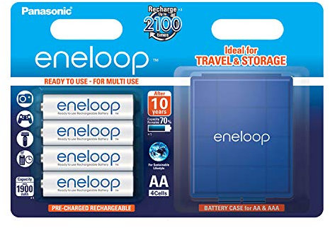 Panasonic BK-3MCCEC4BE Eneloop Mignon AA 1900 mAh Rechargeable Battery with Batterybox (Pack of 4)