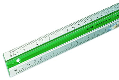 Linex Super Serie Lineal 20 cm Kunststoff grün, Anti-Rutsch-Effekt, mm-Skala (0-20 cm und 10-0-10 cm)
