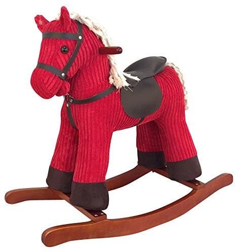 Sweety-Toys 6830 Paradiso Schaukelpferd rot super- süß, sehr edel Cord Cotton