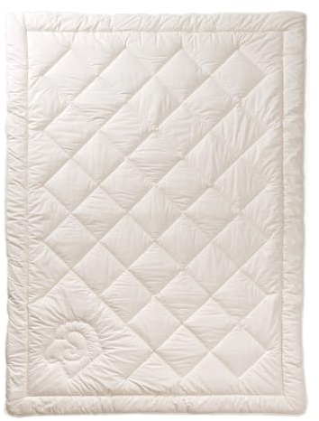Öko Planet Bettdecke Medium mit Schafwoll-Füllung 220x240 cm, Ganzjahresdecke mit Bio Baumwollbezug, Verschiedene Größen