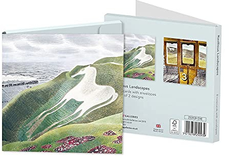 Museums & Galleries Ravilious Landscapes Pack of 8 Art Greeting Cards and White Envelopes