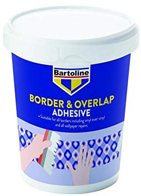 Bartoline Border & Overlap Adhesive 1kg, for 40m Border Wallpaper Adhesive for Decorative Borders & Vinyl, Fixes Seams & Repairs Ripped Wallcoverings, Fast-Drying & Strong Hold