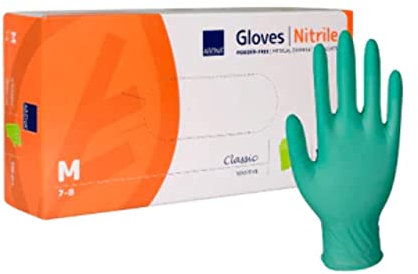 100 Nitril Einmalhandschuhe Puderfrei Größen XS-XL Grün Größe M (7-8)