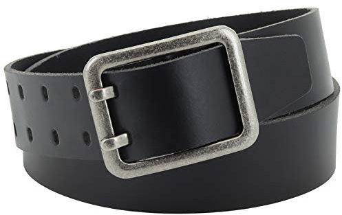 Vascavi ® Ledergürtel aus Rindleder, 4,5 cm breit und ca. 0,3 cm stark, echt Leder Gürtel, Made in Germany, kürzbar, für Damen und Herren #4,5-0003 (90 cm Gesamtlänge 105 cm, Schwarz)