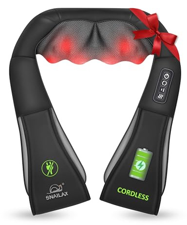 Snailax Shiatsu Massaggiatore per collo con calore, impastare spalle e schiena, 3D/4D