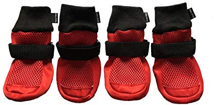 Vibrant Fellow Hundeschuhe, atmungsaktiv, 4 Stück, Größe XL, Rot