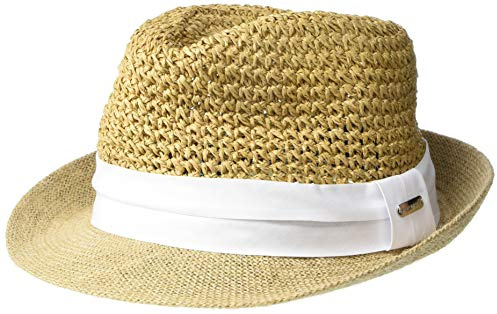 Steve Madden Damen Fedora Filzhut, Weiss/opulenter Garten, Einheitsgröße