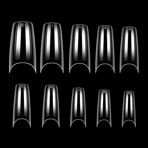 Makartt French Nail Tips for gel extensions, 500pcs Half Cover Acrylic False Nail Tips, Fake Nails, Press on Nails, 10 Sizes