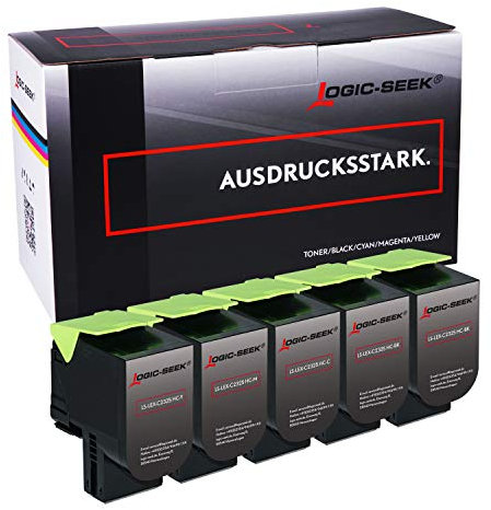 Logic-Seek Toner kompatibel für Lexmark C 2325dw C 2425dw C 2535dw MC 2325adw MC 2425adw MC 2535adwe MC 2640adwe (2xBK,1xC-M-Y) 5er Set