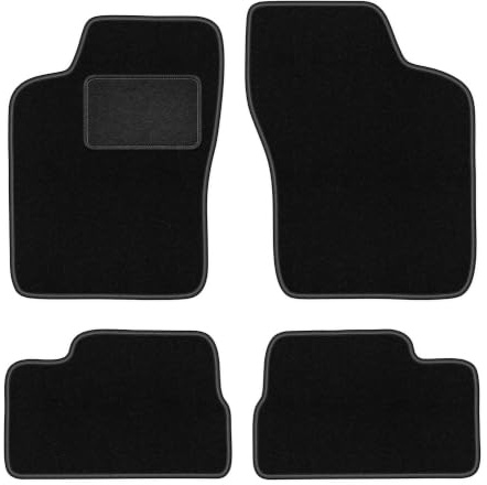 Velours-Fußmatten passend für Opel Ascona C 1981-1988, Schwarz, LUX | passend für Liftback/Limousine; Velours-Teppich (Polypropylen), ca. 6,5 mm; rutschfest, Universal-Befestigungen