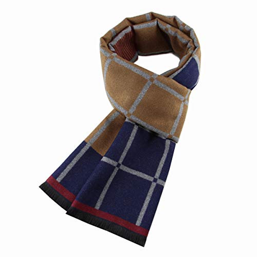 Ueither Herren Weich Warm Herbst und Winter Schal Komfortabel Eleganter Tartan Schals (180cm x 30cm, Farbe 60)