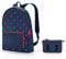 reisenthel mini maxi rucksack mixed dots red - faltbarer kompakter Rucksack -wasserabweisend, Couleur:mixed dots red