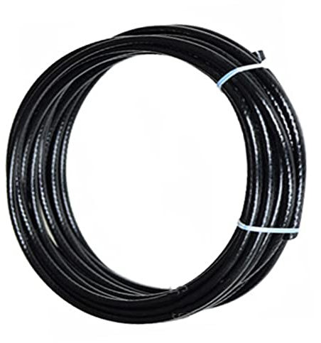 Corda nera in acciaio inox 304 rivestito in plastica con anima in filo di acciaio inossidabile 7x7, diametro 0,6 mm e lunghezza 30 m, adatta per esterni, artigianato, ecc.