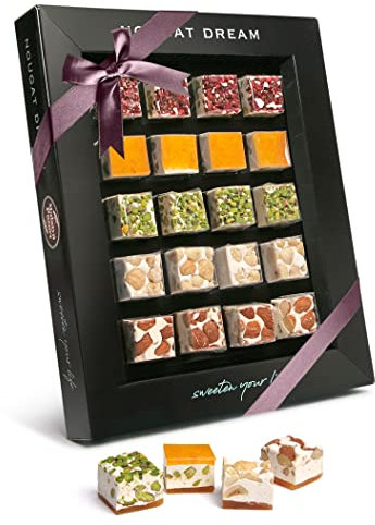 Nougat Dream | Ostern Süßigkeiten Süßigkeiten 300 gr. | Glutenfrei Gesunde Snacks | Nougat Pralinen |Mit Fruchtleder, Pistazien, Mandeln, Haselnüsse | Süßigkeiten Box Ostern Geschenke