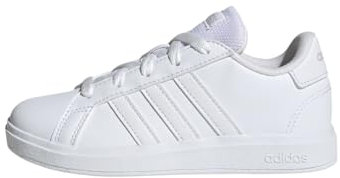 adidas Unisex - Bambini e ragazzi Grand Court Lifestyle Tennis Lace-Up Shoes, Cloud White Cloud White Grey One, 31 EU