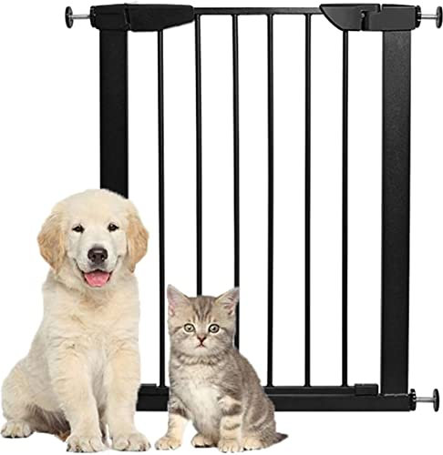 Samnuerly Pet Safety Gate Baby Gate,180° Zwei-Wege-Tür mit Separaten Verlängerungen 82–131cm, Auch für Treppen,Türen,Flure Geeignet (Color : Black, Size : 96-103cm)