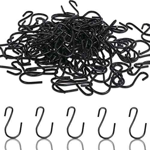 Gicare Gancio a S Piccolo Nero 60 Pezzi Forma S Ganci Appesi 2,6 cm Ganci a Forma di S in Metallo, Mini Ganci a S, Ganci Ornamentali a S per Gioielli Decorazioni Artigianato Portachiavi Cartellini