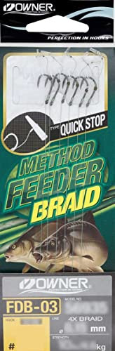 Owner Method Feeder Haken mit 4-fach geflochtener Schnur Hakengröße 10