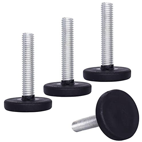 SKIR'CO Lot de 4 Pieds de Nivellement M8 x 40 mm - Ronds Réglables en Métal, Tige Filetée M8