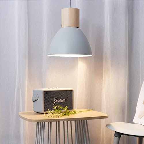 Aiehnid Battery Operated Pendant Light with Remote Control,Wood Kitchen Hanging Ceiling Light Fixtures,Pendant Lights Fixtures Over Table,for Kitchen Hanging Fixtures,Dining Room,Living Room,Bedroom