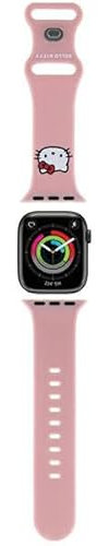 CG Mobile Hello Kitty HKAWMSCHBLP Correa de reloj para Apple Watch 38/40/41 mm, correa rosa de silicona, cabeza de gatito