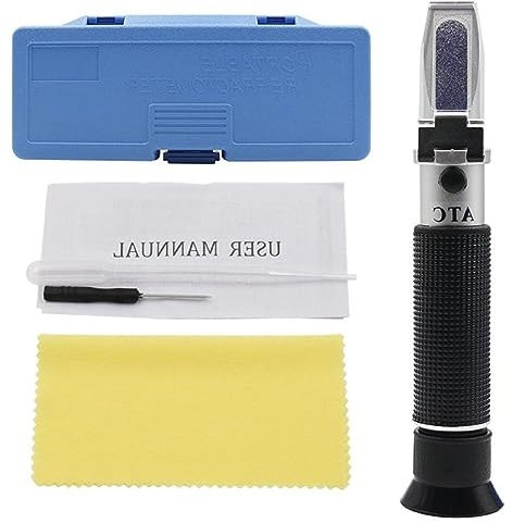 WUURAA Salzgehalt Refraktometer Meerwasser Salzkonzentrationstester Mit Automatischer Temperaturkompensation 0 Bis 100% Salinometer Hand Salinitäts Refraktometer 0 Bis 100% Salinometer 1 000-1 070