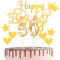 Happy 50th Birthday Cake Topper & Candles - Gold Number 50 for Cake Decorations - Cupcake Topper for Women, Her, Men, Him - Gold