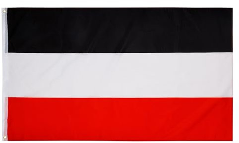PHENO FLAGS Bandera del Imperio Alemán, 90x150cm - Bandera roja, blanca y negra resistente a la intemperie con doble costura y ojales de metal, Alemania 1870-1919