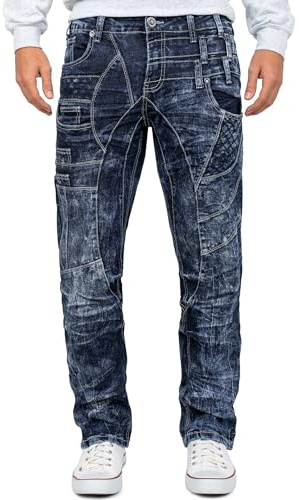 Cipo & Baxx Herren Jeans Slim & Regular Fit Bikerstyle Strass | Denim mit Destroyed-Effekten, markante Details, verschiedene Schnitte, individueller Look für Alltag und Freizeit