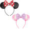 AQOKKA Mouse Ears Headbands with Bow Minnie Ears Cosplay Costume Hair Accessories for Women Birthday Party Decoration