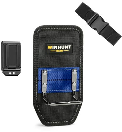 WINHUNT Blue Tools Pouch, Hammer Loop - Durable Hammer Holder with Belt, Duty Steel Loop/Metal Ring, Durable Clip Buckle, 21x11 cm