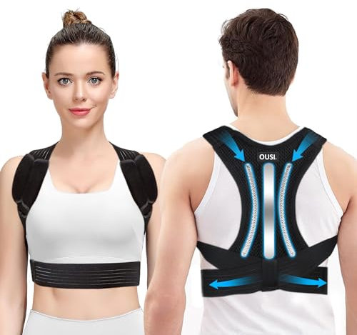 Fascia Correttore Postura Spalle Schiena: Supporto Lombare Uomo Donna - Busto Posturale Dritta Cintura Tutore Elastica - Cervicale Dritte Sostegno Ortopedico Raddrizza Spalla Fasce Collo Posture (L)