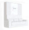 SMARTBett Schrankbett M1180x200Weiss/Weiss Hochglanz Vertikal inkl. Sofa