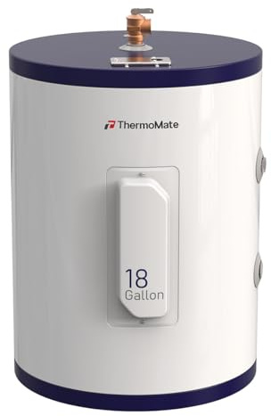 ThermoMate Tank Water Heater Electric, 18 Gallon Small Point of Use Residential Hot Water Heater for Washing & Shower, 120Volt 1500W Compact, Adjustable Thermostat, UL Listed