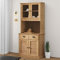 Willood Highboard Buffet Schrank Hochschrank Sideboard VIGO 78x40x175 cm Braun Massivholz Kiefer mit 2 Türen