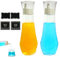 Suaetiai 2 Pack Glass Mouthwash Dispenser for Bathroom, 8.8oz Refillable Glass Mouth Wash Decanter, Clear Bottle for Countertop/8 Pcs Label