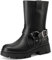 QUEEN HELENA Stivaletto Biker Stivali Bassi Casual Donna X31-69 (Nero, Sistema Taglie Calzature EU, Adulto, Donna, Numero, Media, 39)