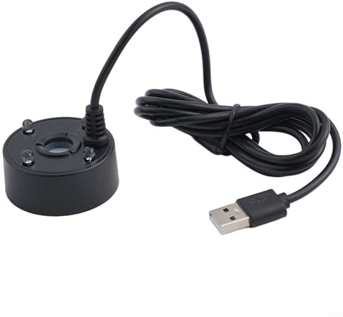 Mist Maker USB con luci LED: 5 V Ultra Sound Fogger per fontana, giardino roccioso, stagno, Halloween (nero)