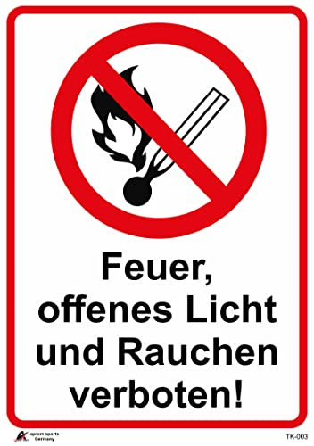 Daged Aufkleber Feuer Offenes Licht und Rauchen Verboten Nicht Rauchen Schild Selbstklebende Karte Sticker TK- R003