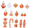 MagiDeal 16 Stück Weihnachtsbaumschmuck, kleine Anhänger, Mini-Dekorationen, Hochzeitsdekoration, orange Weihnachtskugeln