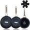 briebe Black Titanium - Set di 3 padelle antiaderenti a induzione in titanio 20-24-28 cm, alluminio forgiato, rivestimento senza PFOA, manico professionale in acciaio inox, piano cottura, gas, 3