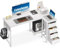 Coleshome Eckschreibtisch, 120x70cm Schreibtisch L Form mit 4 Schubladen, Umkehrbarer Computertisch for Büro Arbeitszimmer Schlafzimmer, Weiß