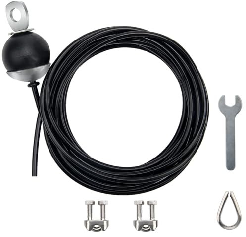 AIKESIWAY Cable de polea ajustable para fitness, accesorios de máquina de cable de repuesto, accesorios de polea de cable para gimnasio, cuerda de alambre de acero resistente de 5 mm de grosor para