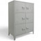 osoltus Schrank Industriedesign Metall | Spindschrank mit 6 Türen Magnetverschluss | 3 Fächer 80 x 40 x 113cm hellgrau