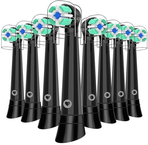 8er Intelligente Reinigung IO Aufsteckzahnbürsten Kompatibel mit Oral b iO 3/4/5/6/7/8/9/10 Series Elektrischen Zahnbürstea, IO Zahnbürste Aufsätze Kompatibel mit Oral b(Schwarz)