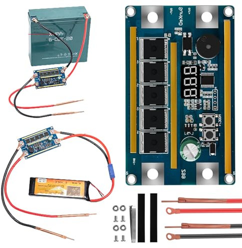 WANDGU Mini Saldatrice a Ppunti Batteria: Fai Da Te Saldatrice a Punti Portatile per Saldatura a Fogli di Nichel, Scheda Saldatrice a Punti con Display Digitale Intelligente per Batterie al Litio