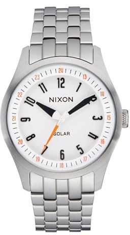 Nixon Echo 38 Armbanduhr für Herren in der Farbe Silber mit Armband aus Edelstahl, Wasserdichtigkeit: 10 bar, Gehäusedurchmesser: 46 mm, A1413-5260-00