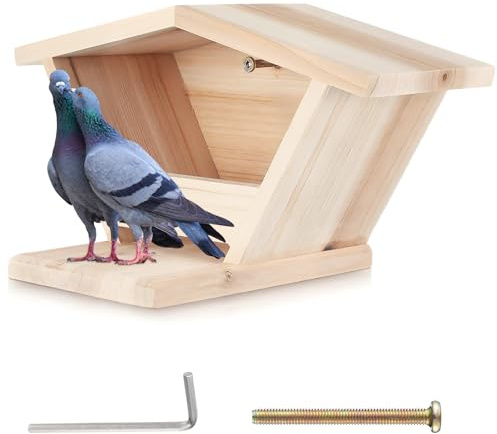 Nistkasten aus Holz mit dreieckiger Öffnung - Vogelhaus für Tauben zum Nest und Wurzel - Perfekte Gartendekoration